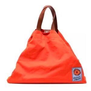MAISON KITSUNE Orange Surf Drawstring Top Tote Bag